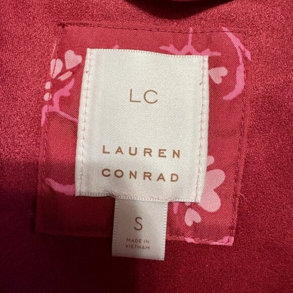 Lauren Conrad Women's Small Pink Faux Suede Moto Jacket full zip front pockets - Picture 6 of 8